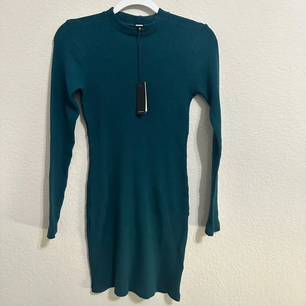 🆕 REVOLVE X MONROW Brushed Thermal Long Sleeve Mock Neck Mini Dress in A… - Picture 5 of 8